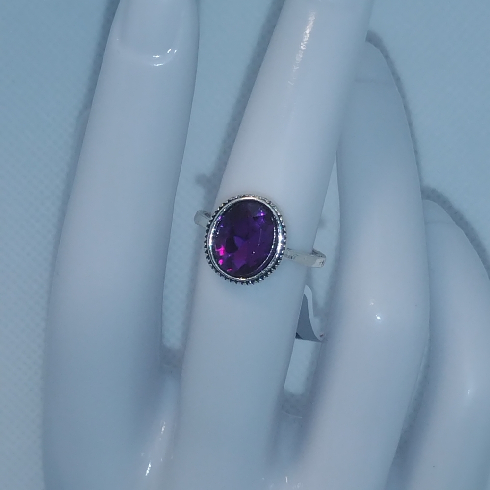Bohemian Style Ring - Purple Oval